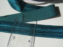 Load image into Gallery viewer, 1m Mallard teal 20mm Fold over elastic FOE elastic Foldover
