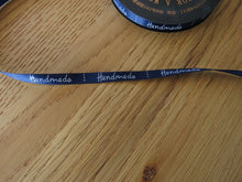 Load image into Gallery viewer, 5m Navy Blue satin Handmade Ribbon  labels are approx. 50 x 10mm