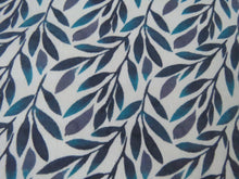 Load image into Gallery viewer, 90cm Teal Leaf print organic cotton spandex jersey knit 148cm