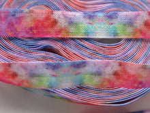 Load image into Gallery viewer, 5m Watercolour Abstract print fold over elastic FOE foldover elastic 15mm wide