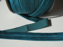 Load image into Gallery viewer, 1m Mallard teal 20mm Fold over elastic FOE elastic Foldover