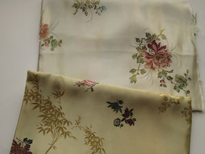 2 pieces Chinese brocade Gold 36cm x 29.5cm Silver 40cm x 40cm