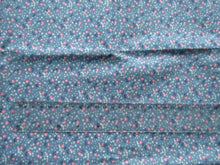 Load image into Gallery viewer, 58cm long x 112cm wide pink flowers blue floral print 100% cotton