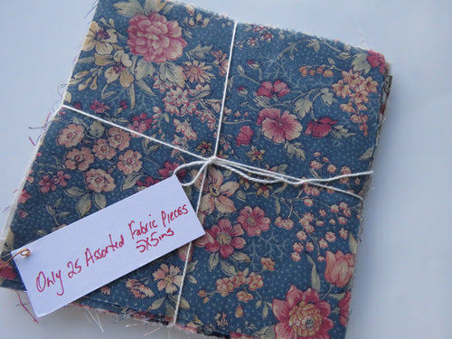 25 100% cotton quilting patchwork squares 5 x 5 inches.