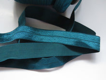 Load image into Gallery viewer, 1m Mallard teal 20mm Fold over elastic FOE elastic Foldover