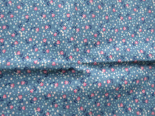 Load image into Gallery viewer, 58cm long x 112cm wide pink flowers blue floral print 100% cotton