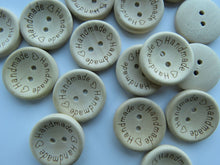 Load image into Gallery viewer, 25 buttons- 25mm Handmade printed on circumference wood look buttons