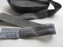 Load image into Gallery viewer, 5m Charcoal Grey 20mm Fold over elastic FOE elastic Foldover