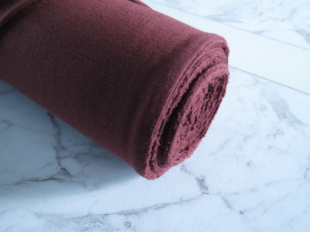 97cm Naples Wine Rust 100% merino jersey knit 165g 150cm