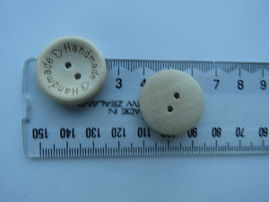 25 buttons- 25mm Handmade printed on circumference wood look buttons