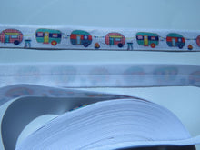 Load image into Gallery viewer, 5m Caravan print 15mm fold over elastic FOE foldover elastic or use menu to buy by the metre