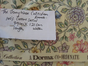 Jenny Wren Collection 100% cotton satin. 89cm long  x 121cm wide