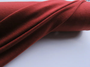 1m Charleston Rust 85% merino 15% corespun nylon jersey knit 120g- precut as last metre