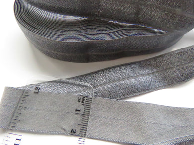 1m Charcoal Grey 20mm Fold over elastic FOE elastic Foldover