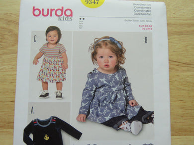 Burda 9347 Dress and Onesie Pattern for knit fabrics- use our merino fabric