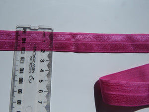 5m Raspberry Rose Pink 20mm Fold over elastic FOE Foldover elastic