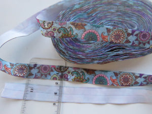 1m Paisley Print 15mm wide Fold over elastic