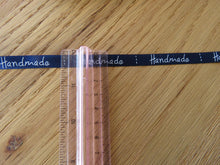 Load image into Gallery viewer, 5m Navy Blue satin Handmade Ribbon  labels are approx. 50 x 10mm