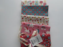 Load image into Gallery viewer, Fairytale Fabric Bundle of 5 Fat Quarters. Mixed prints- 100% cotton. 50 x 52cm per piece