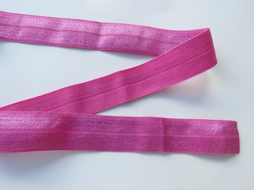 5m Raspberry Rose Pink 20mm Fold over elastic FOE Foldover elastic