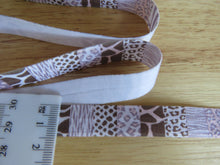 Load image into Gallery viewer, 1.6m Printed Fold over elastic 15mm- Brown safari squares