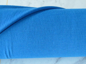 Sale 30% off-53cm Whirlwind Blue 85% merino 15% corespun nylon 120g jersey knit -lightweight- reduced as small holes along selvage edge but fabric is fine