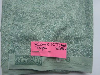32cm long x 107cm wide green ditsy floral Mumm's the Word print 100% cotton