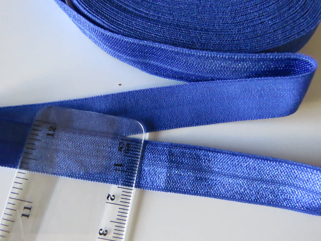 SALE 50% off -5m Electric Bright Blue 15mm fold over elastic foldover FOE