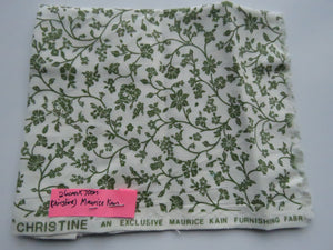 26cm long x 70cm wide green floral "Christine" Maurice Kain print 100% cotton