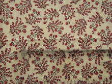 Load image into Gallery viewer, 1/8th yard Approx. 56cm x 23cm Pinkish berry sprigs on cream cotton