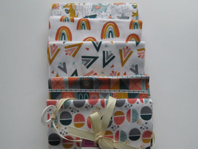 Doggy Day Out Fabric Bundle of 5 Fat Quarters. Mixed prints- 100% cotton. 50 x 52cm per piece