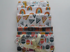 Doggy Day Out Fabric Bundle of 5 Fat Quarters. Mixed prints- 100% cotton. 50 x 52cm per piece