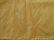 Load image into Gallery viewer, 1.14m gold embroidered 100% polyester taffeta 150cm wide