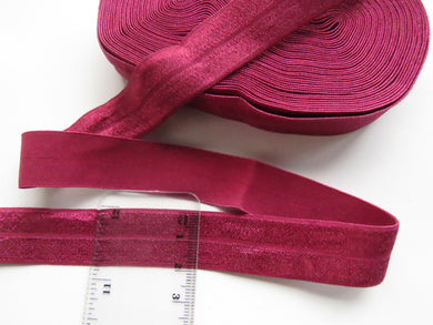 10 yards / 9.1m Wine 20mm Fold over elastic FOE elastic Foldover