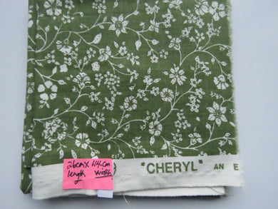 26cm long x 114cm wide green floral 