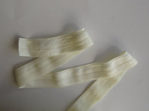 5m Antique cream fold over elastic 15mm wide foldover