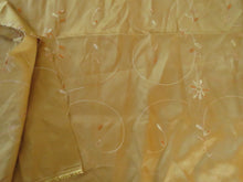 Load image into Gallery viewer, 1.14m gold embroidered 100% polyester taffeta 150cm wide