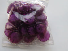 Load image into Gallery viewer, 10 Dark Purple see through button with single flower shank buttons 14mm