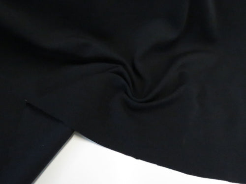 1.5m Garros Black 100% merino wool jersey knit fabric 165g