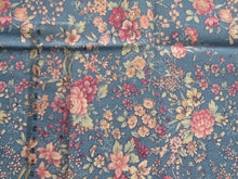 Load image into Gallery viewer, 26cm Blue with pink Jaon Kessler for Concord Fabrics print 84cm wide