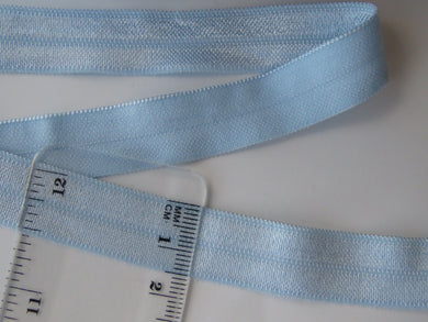 5m Baby blue fold over elastic 15mm wide foldover