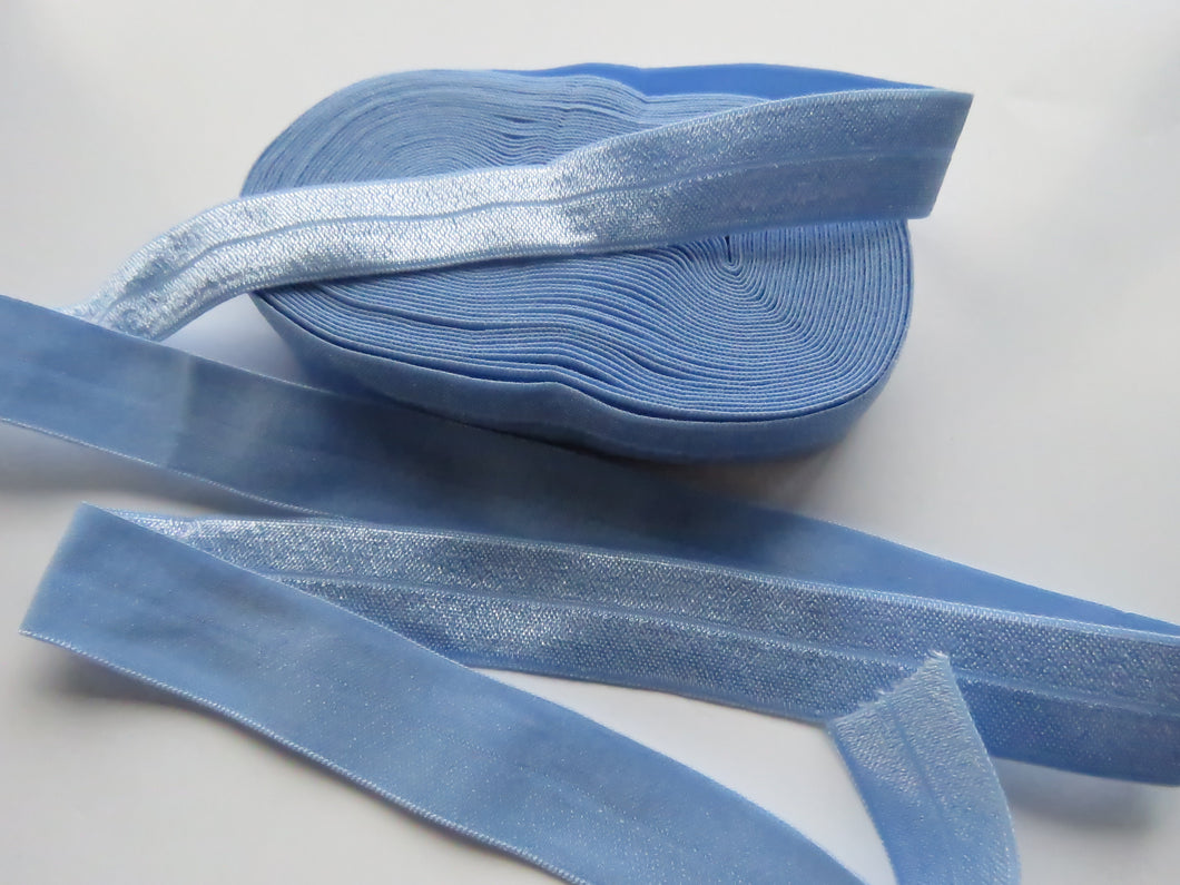 5m Placid Blue 20mm Fold over elastic FOE elastic Foldover