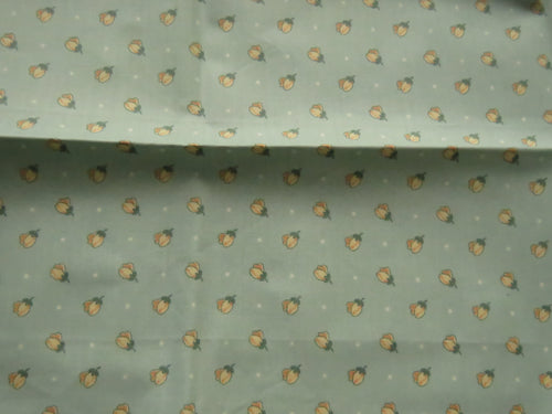 30cm Acorn flower on pale green 100% USA Cotton 55cm wide