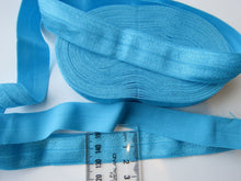 Load image into Gallery viewer, 5m Turquoise Blue 20mm Fold over elastic FOE Foldover elastic