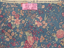 Load image into Gallery viewer, 26cm Blue with pink Jaon Kessler for Concord Fabrics print 84cm wide