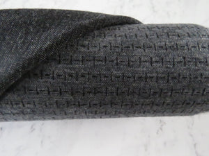 Various lengths- see menu for length and price- Black Dash and Line print on Charcoal grey 250g 100% merino- precut length