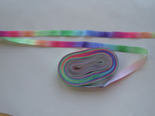 Load image into Gallery viewer, 1m Snake variegated rainbow Fold over Elastic FOE Fold over elastic 15mm wide