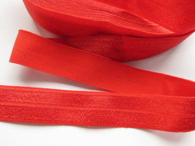 5m Poppy Red 20mm Fold over elastic FOE elastic Foldover