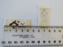 Load image into Gallery viewer, 10 Monkey Handmade Cotton Labels 45x 20mm