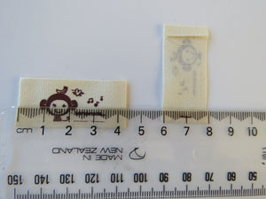 10 Monkey Handmade Cotton Labels 45x 20mm